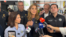 La congresista cubanoamericana María Elvira Salazar, junto a autoridades locales del sur de Florida, en rueda de prensa en Doral. 