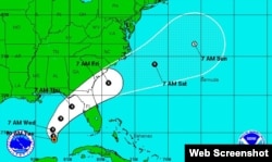 La trayectoria de la depresión tropical número 9 de esta temporada en el Atlántico. (NHC)