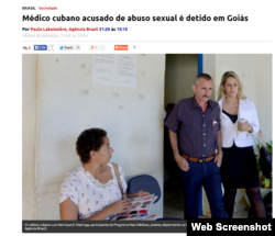 El médico cubano Luiz Henrique D. Madruga, luego de declarar en la Delegación de la da Mujer en Luziânia.