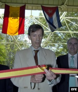 Carlos Alonso Zaldívar en uno de los actos que presidió como embajador español en Cuba.