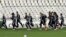 Los jugadores del FC Shakhtar Donetsk ucraniano, durante un entrenamiento (Archivo).