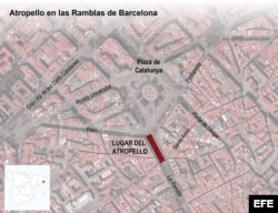 Detalle de la infografía de la Agencia Efe "Atropello en las Ramblas de Barcelona".