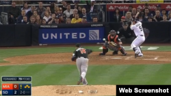 Jedd Gyorko (Padres de San Diego) conectó un grand slam a José Fernández (Miami Marlins).