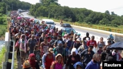 Imagen de archivo de la caravana de migrantes en Chiapas, México, el 24 de octubre de 2021. (REUTERS/Jose Torres)