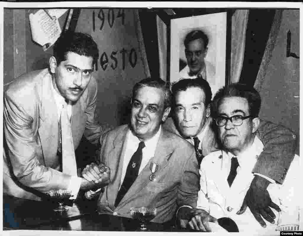 De der. a izq. Gonzalo Roig, Miguel Matamoros y Ernesto Lecuona.