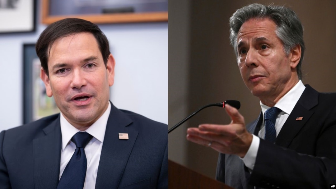 El senador Marco Rubio y el Secretario de Estado Antony Blinken. (Collage/AP Fotos)