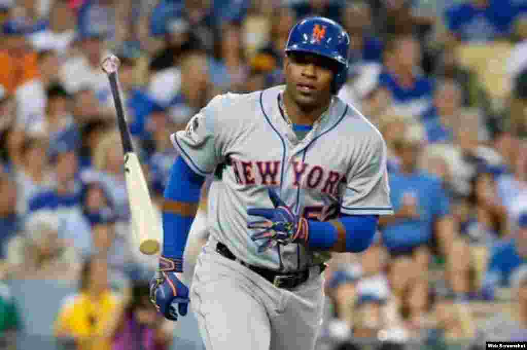 El jardinero cubano&nbsp;Yoenis&nbsp;Céspedes, de los Mets de Nueva York.