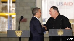 El secretario de Estado, Mike Pompeo, e Iván Duque, presidente de Colombia, en Cúcuta en abril de 2019. 