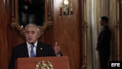 El presidente de Guatemala Otto Pérez Molina durante una rueda de prensa en la Casa Presidencial en Ciudad de Guatemala, Guatemala. 