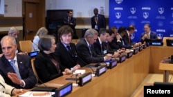 La reunión de Escudo de las Américas, al margen de la Asamblea General de las Naciones Unidas en Nueva York, Estados Unidos, el 22 de septiembre de 2026. Charly Triballeau/Pool vía REUTERS