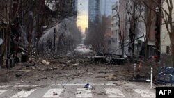 Imagen de los estragos ocasionados por casa rodante que explotó en Nashville