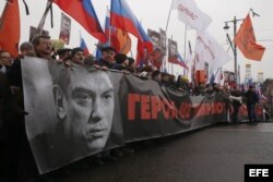 Manifestación en homenaje a Nemtsov.