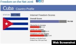 Informe anual de Freedom House alude a la censura y mala infraestructura para acceder a Intenet en Cuba.
