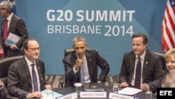 El presidente Obama con sus colegas durante la reunión del TTIP en Australia, paralelo a Cumbre G20. 