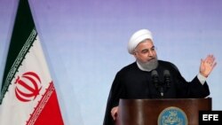 Presidente de Irán Hassan Rouhani durante una ceremonia que marca el comienzo del nuevo año académico iraní en la Universidad de Teherán 07 de octubre de 2017. 