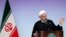 Presidente de Irán Hassán Rouhani en la Universidad de Teherán el 7 de octubre de 2017.