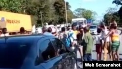 Protesta por desalojo en Marianao. (Captura de video/YouTube)