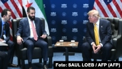 ARCHIVO- El presidente de EEUU, Donald Trump, se reúne con el presidente sirio Ahmed al-Sharaa al margen de la cumbre de la OTAN, en julio de 2026