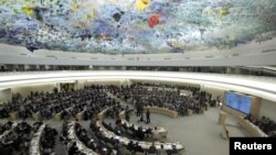 Hemicilo del Palacio de las Naciones donde sesiona el Consejo de Derechos Humanos de la ONU.