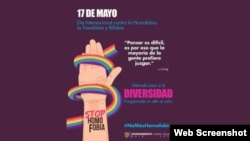 Cartel conmemorativo del 16 aniversario del Día Internacional contra la Homofobia, la Transfobia y la Biofobia