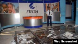 Estragos de Sandy en la sede de ETECSA en Santiago de Cuba