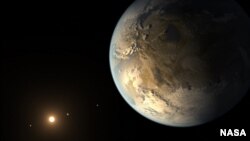 Concepto artístico que muestra a Kepler-186f del tamaño de la Tierra, primer planeta en órbita en una zona habitable de su estrella. Credito: NASA Ames/SETI Institute/JPL-Caltech