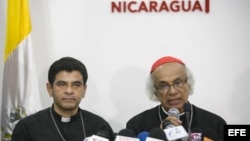 El cardenal de Nicaragua, Leopoldo Brenes en conferencia de prensa 