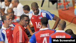 Equipo cubano de voleibol masculino.