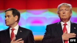 En el 2016, Marco Rubio y Donald Trump se enfrentaron en la campaña presidencial por el Partido Republicano . 