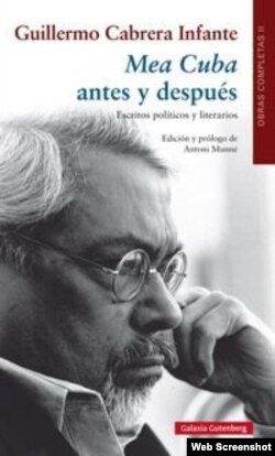 Portada del libro "Mea Cuba antes y después", recopilación de escritos de Cabrera Infante.