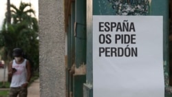 Perdón Español en las calles de La Habana, obra del artista Abel Azcona