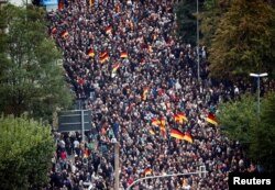Manifestación en Chemnitz.