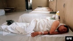 Fotografía de achivo de un paciente de cólera. 