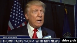 Donald Trump responde al canal NH1 sobre una visita de sus ejecutivos a Cuba en 1998.