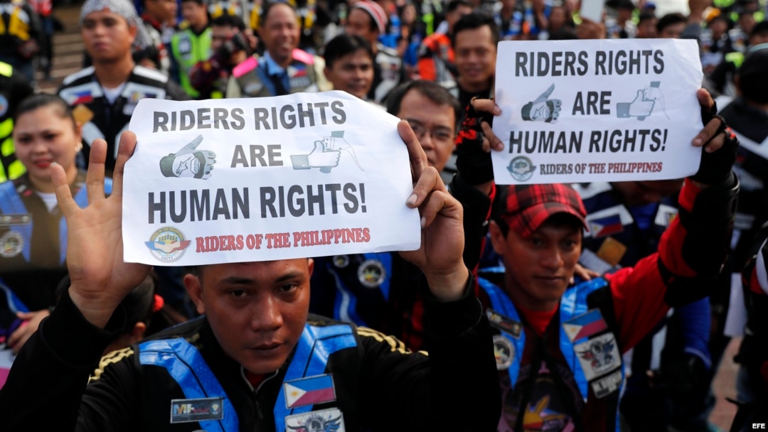 Manifestación en Filipinas por el Día de los Derechos Humanos. 