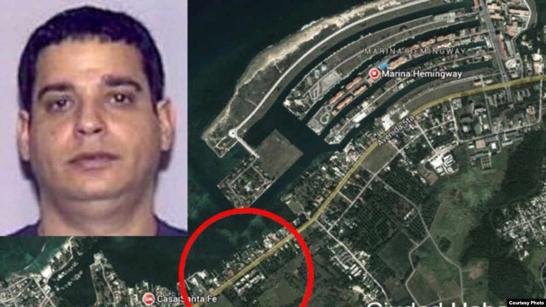 Jorge Emilio Pérez (foto Interpol) y el reparto Santa Fe en Ciudad habana donde viviría
