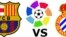 Escudos los equipos FC Barcelona y RCD Español.