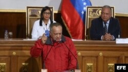 Diosdado Cabello durante una sesión de la Asamblea Nacional Constituyente (ANC) de Venezuela, compuesta solo por oficialistas.