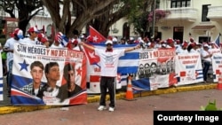 Protesta en Panamá exigiendo liberación de siete panameños detenidos en Cuba 