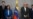 La jefa de la delegación opositora, Dinorah Figuera (segunda desde la izquierda), y el presidente de la Asamblea Nacional de Venezuela, Jorge Rodríguez (segundo desde la derecha).