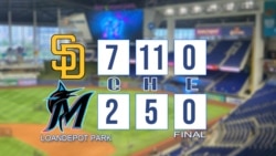 Derrota de los Marlins de Miami frente a los Padres de San Diego