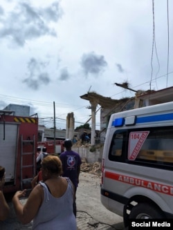 Derrumbe parcial de vivienda en Lawton, La Habana. Foto: Facebook