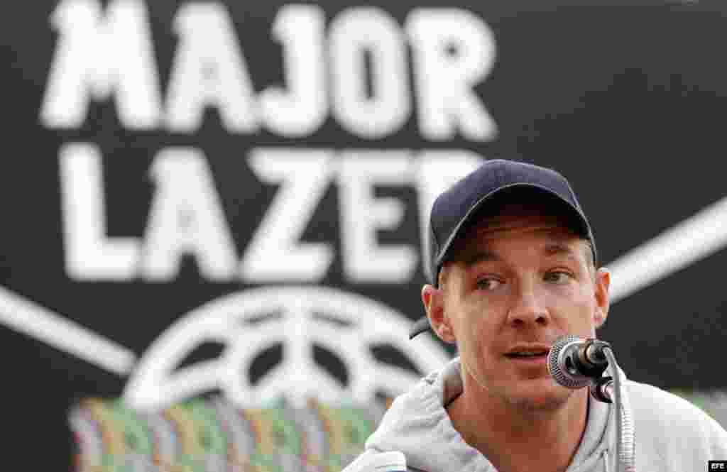 Dj Diplo, de la banda estadounidense de electro house Major Lazer, participa en una conferencia de prensa en el marco del festival de Musicabana.