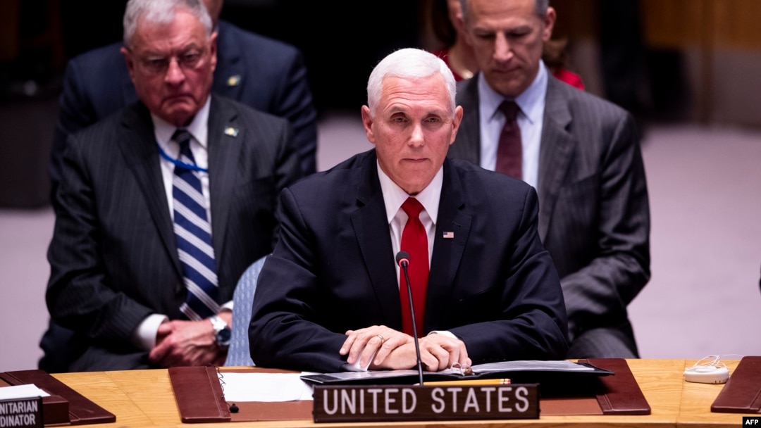 Mike Pence en el Consejo de Seguridad.