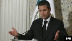 Presidente de México, Enrique Peña Nieto, durante la rueda de prensa ofrecida en Roma