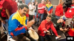 El presidente de Venezuela Nicolás Maduro durante un acto de su campaña en Puerto Ordaz. Foto de archivo