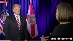 El presidente de Estados Unidos Donald Trump concedió entrevista exclusiva a la periodista Ninoska Pérez, de Univisión Radio.