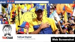 El periodista Teodoro Pedtkoff encabeza el facebook de Tal Cual con una imagen de Henrique Capriles. Archivo