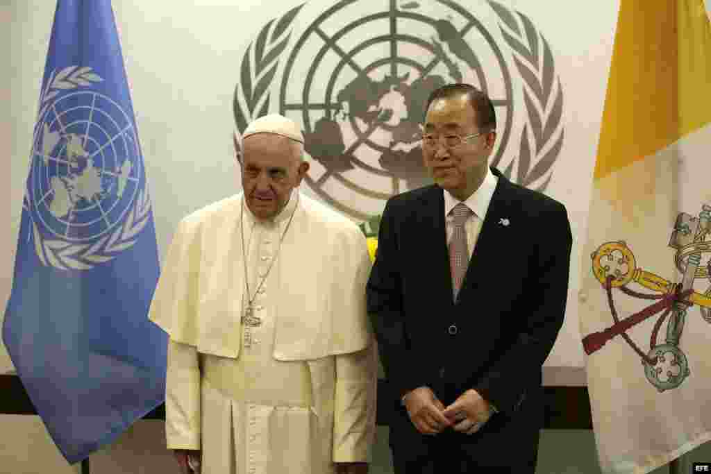 El Papa Francisco visita la ONU en New York. 