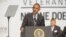 Barack Obama durante su visita a la Convención de Veteranos de Guerra en Pittsburgh, Pennsylvania.
